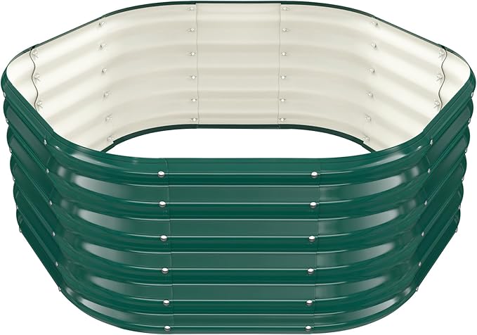 Hexagon Raised Garden Bed, 48 Inch Diagonal & 16.5 Inch Tall, Galvanized Steel by Unknown