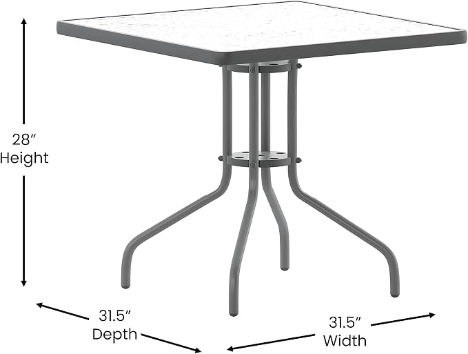 Flash Furniture TLH-0732SQ-017CSV4-GG Lila 31.5'' Square Glass Table - Image 9