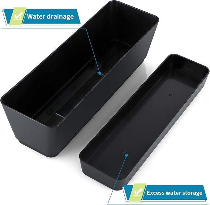 Skelang 3 Pcs Rectangular Plant Pot, Windowsill Container - Image 4