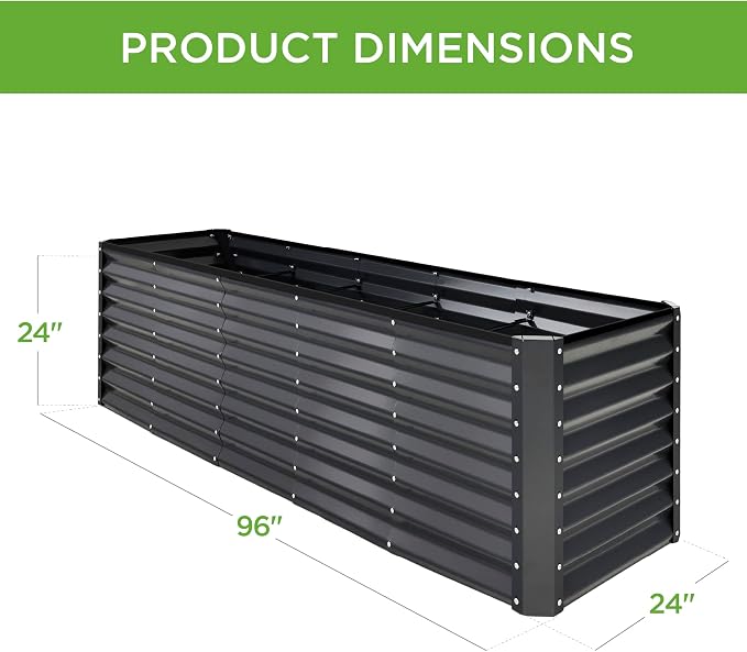 Best Choice Products 8x2x2ft Outdoor Metal Raised Garden Bed, Rectangular Deep - Image 7
