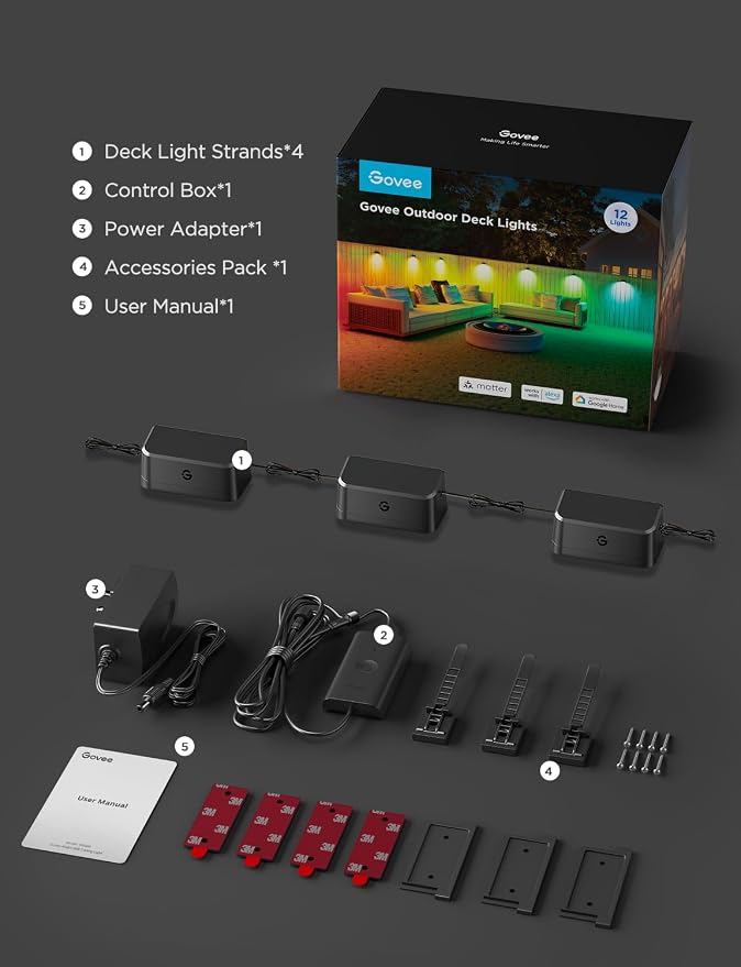 Govee Outdoor Deck Lights, IP65 Waterproof Outdoor Lights - Image 9