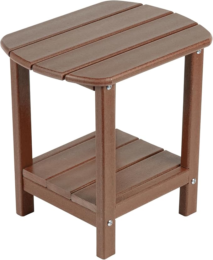 nalone Adirondack Side Table 16.5" Outdoor Side Table HDPE Plastic Double by NALONE