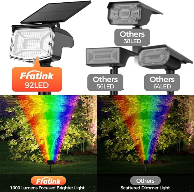 Solar Lights Outdoor Color Changing, 85 LEDs 9 Lighting Modes RGB Solar Outdoor - Image 8