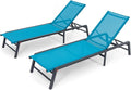 Aluminum Chaise Lounge Chair Outdoor, Foldable Patio Lounge Chair 2 Sets by Unknown