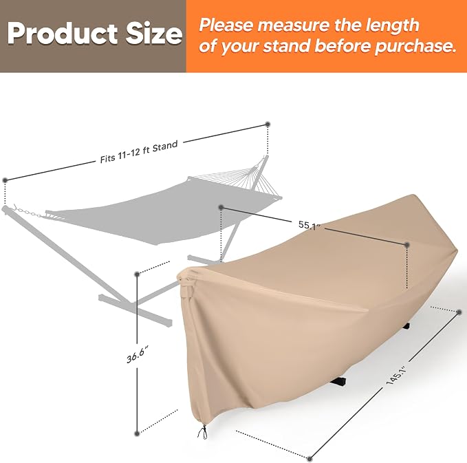 SUNCREAT Hammock Cover, Water-Resistant Polyester Hammock Stand Cover - Image 2