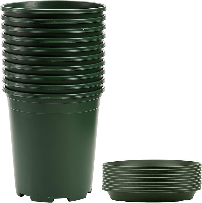 Fasmov 10PCS 1 Gallon Durable Nursery Pot Garden Flower Pots Nursery Plant by Fasmov