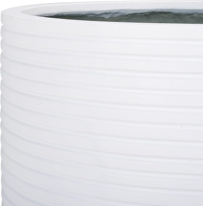 SAFAVIEH Outdoor Collection Nardo White Cement Ficonstone Planter Pot - Image 7