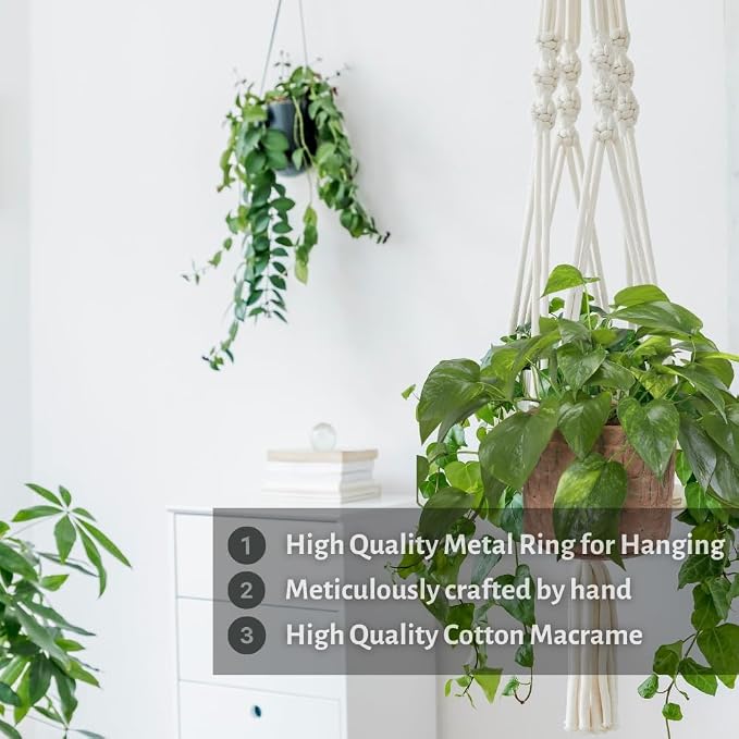 3 Pack Macrame Plant Hanger Indoor Hanging Planter - Image 7