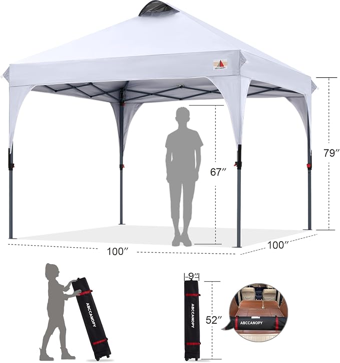 ABCCANOPY Outdoor Pop up Canopy Tent, 8x8 Instant Portable Canopy - Image 3