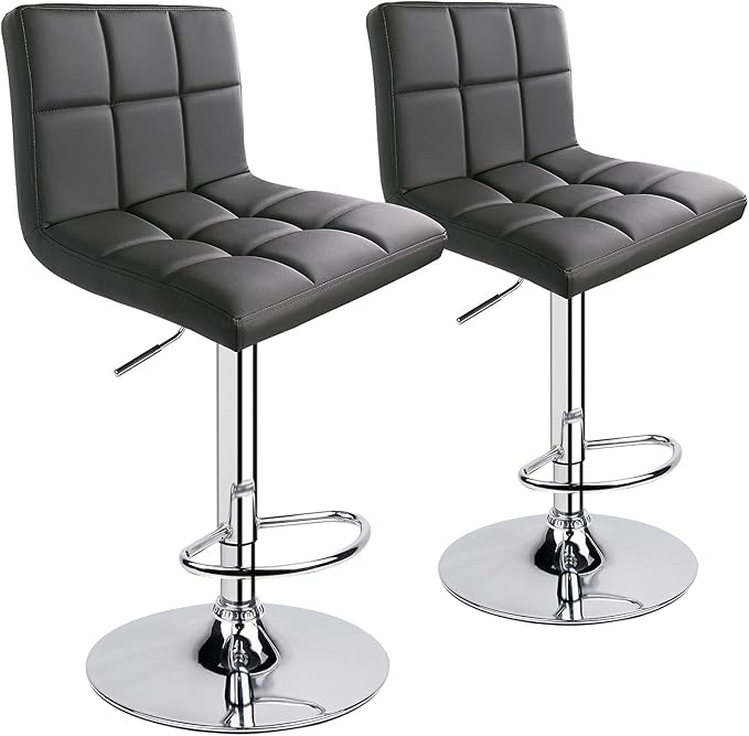 Leopard Bar Stools, Modern PU Leather Adjustable Swivel Bar Stool by LEOPARDPRODUCTS