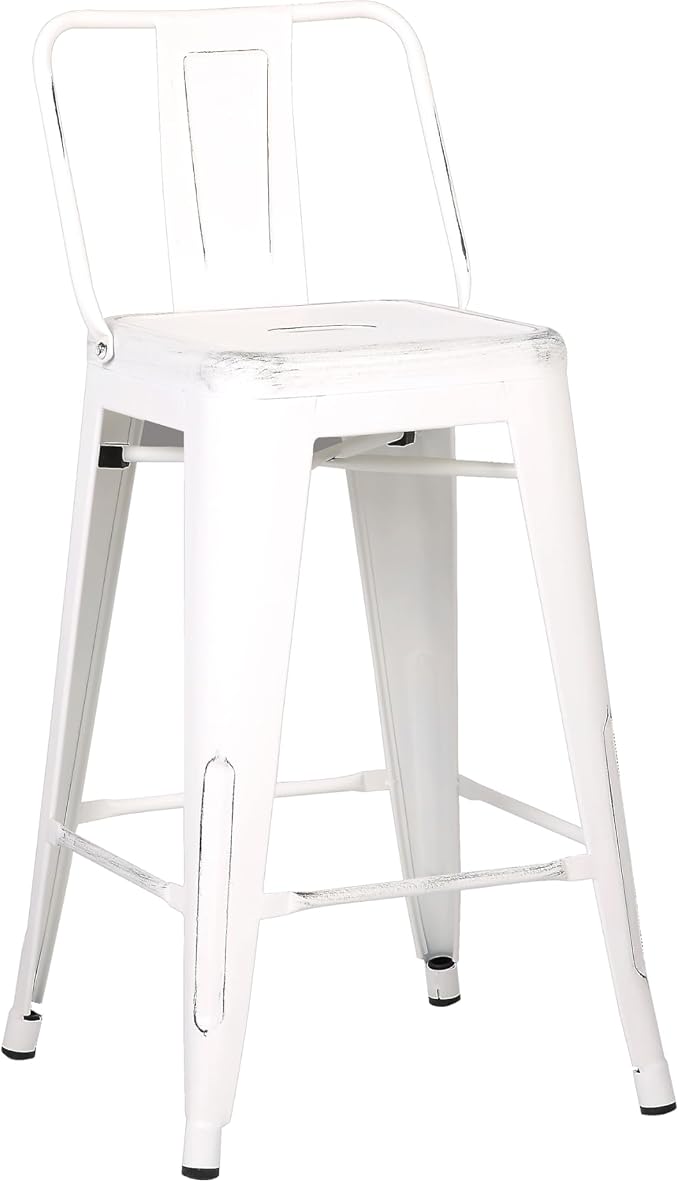 AC Pacific 24” Metal Barstool Set of 2 – Country Rustic Style - Image 4