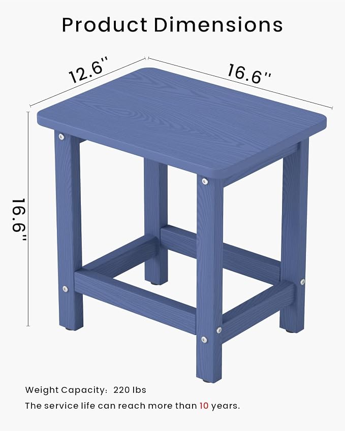 Weatherproof Outdoor Side Table, HDPE Small Outdoor Table - Image 3