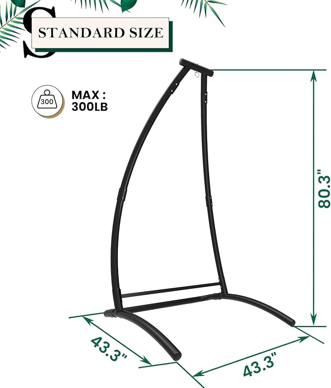 G TALECO GEAR C-Type Hanging Hammock Chair Stand, Heavy Steel Swing Hammock - Image 6