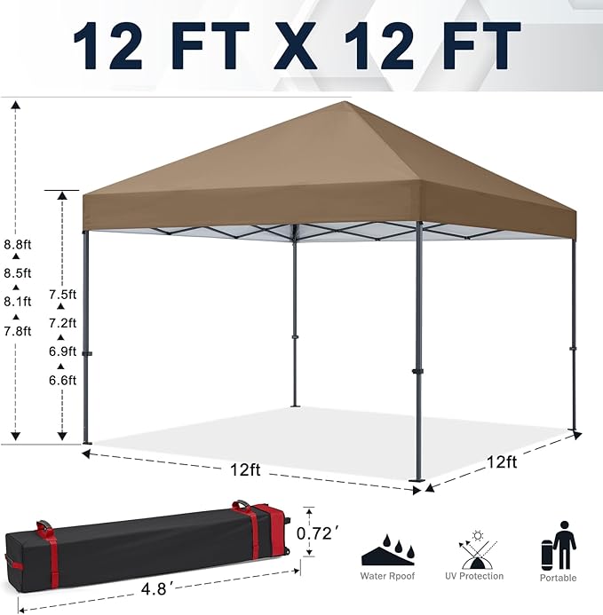 COOSHADE Durable Easy Pop Up Canopy Tent 12x12Ft - Image 5