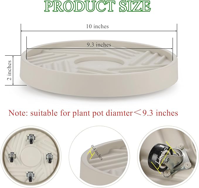 2 Pack Plant Caddy with Wheels, Flower Pot - Image 3