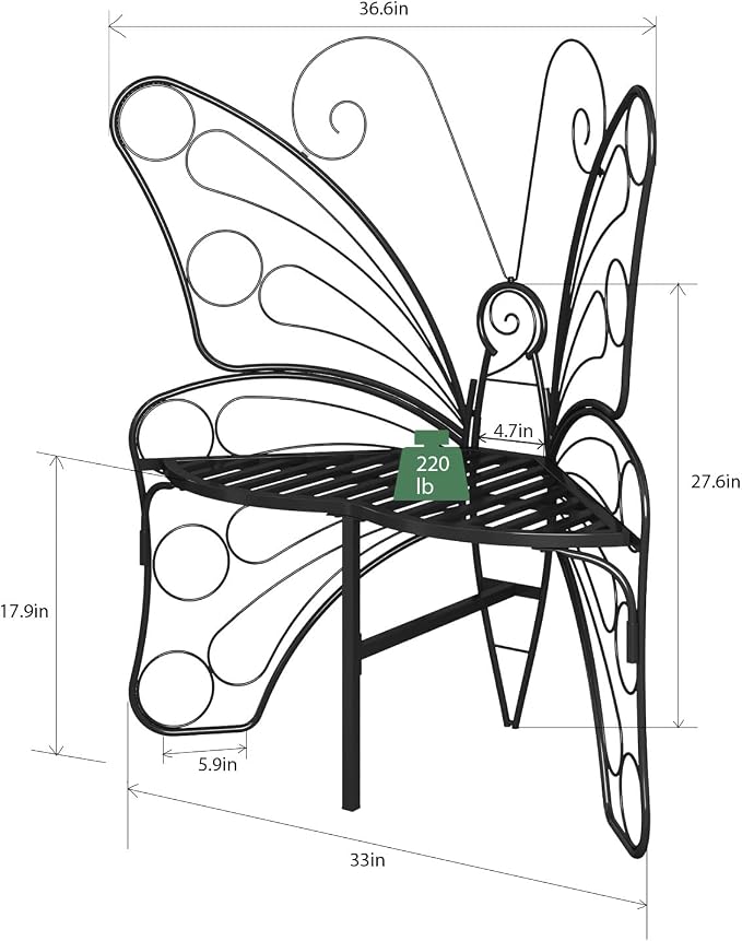 Butterfly Shaped Outdoor Bench, Butterfly Chair Butterfly Bench Outdoor - Image 3