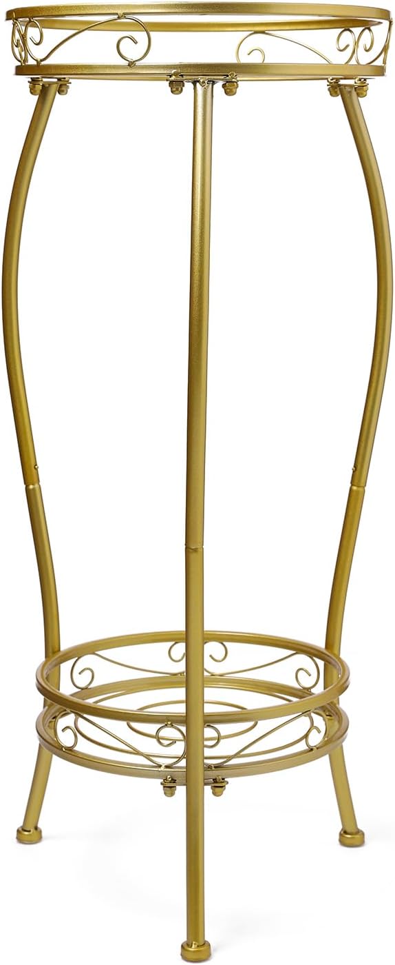 Plant Stand Indoor Outdoor 2 Tier 27'' Tall Metal Potted Rack Flower Pot Stand by LOYALTIGER