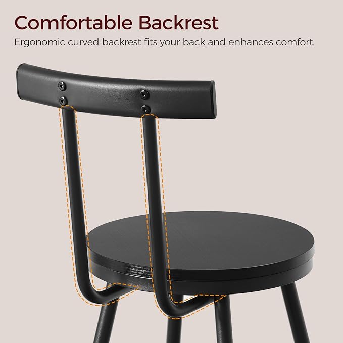 Bar Stools, Metal Frame, Adjustable Feet, Easy Assembly, - Image 7