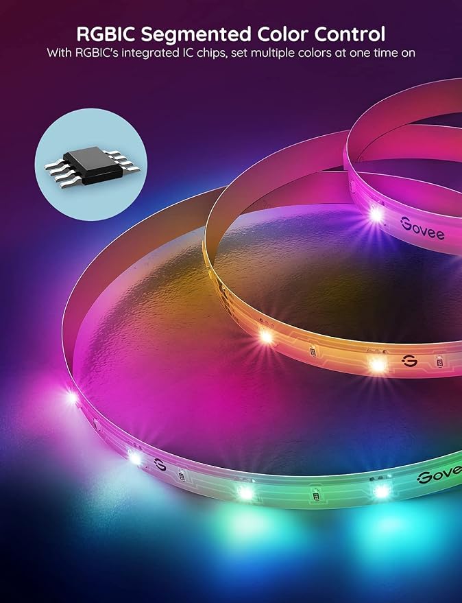 Govee RGBIC Alexa LED Strip Light 32.8ft, Smart WiFi LED Lights Work - Image 7