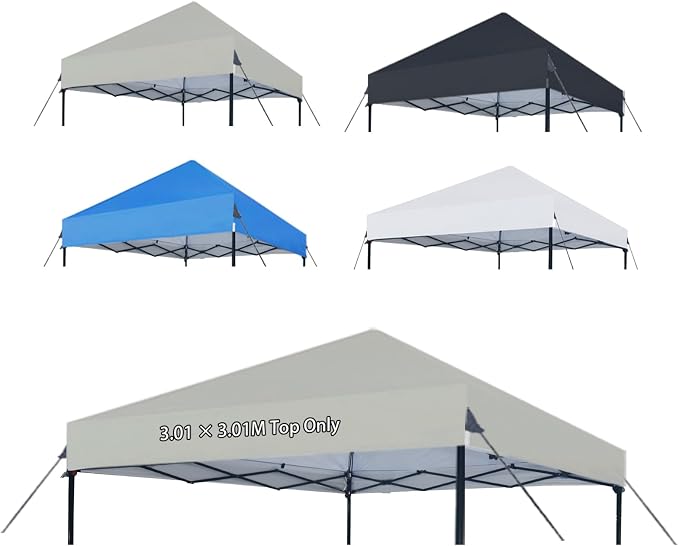 Joramoy 10×10 Canopy Replacement Top Only, Waterproof Pop Up Canopy Tent Top by Home