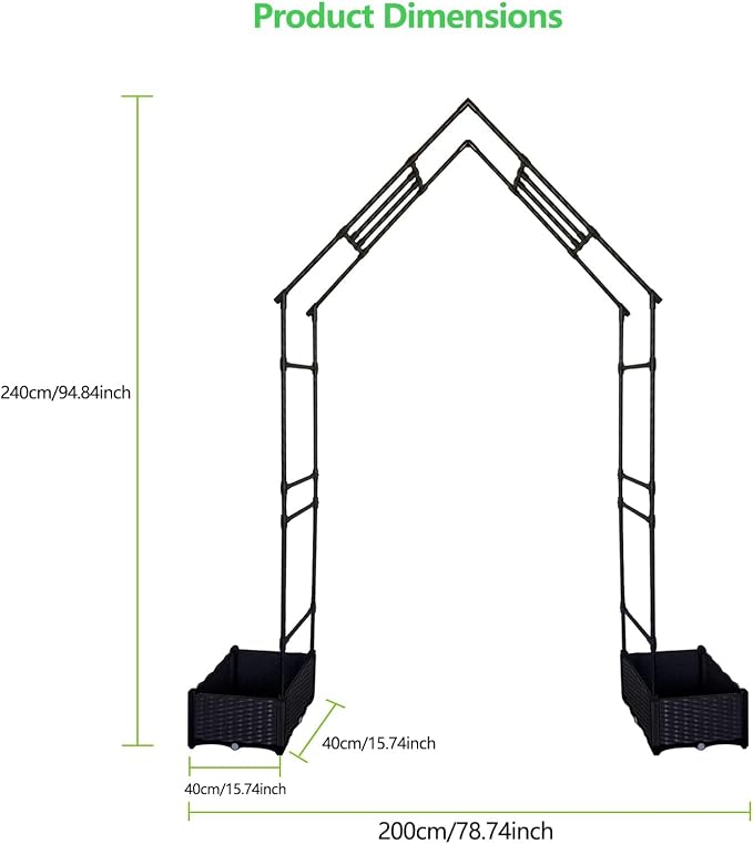 94" Tall Metal Garden Arbor - Image 2