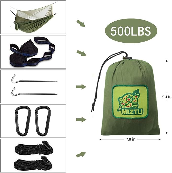 Miztli Camping Hammock with Net and Rain Fly, Portable Lightweight Outdoor - Image 7