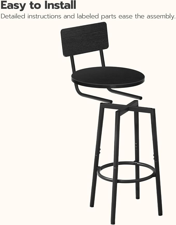 HOOBRO Bar Stools, 25.2" Bar Chairs - Image 9