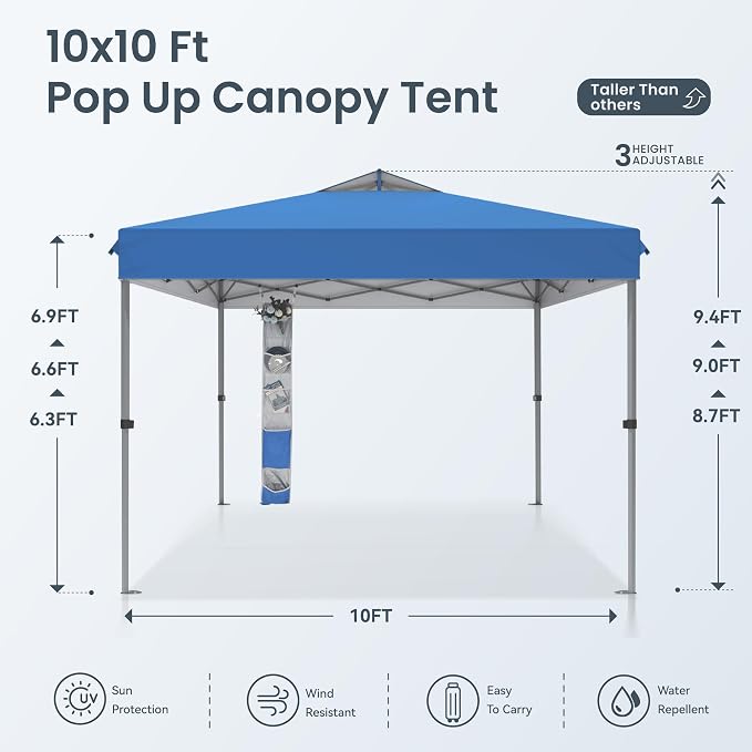 PHI VILLA 10x10 Pop Up Canopy Tent - Image 7