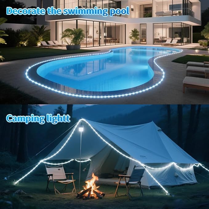 Solar Rope Lights 39FT 100LEDs, IP65 Waterproof Outdoor String Light, Palm Tree - Image 7