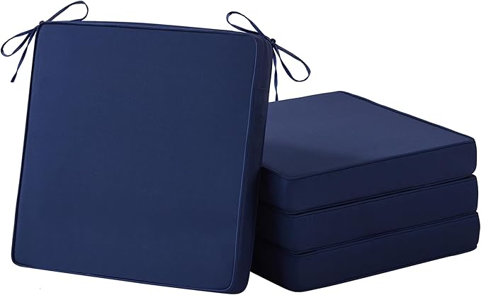 Patio Chair Cushions, 18.5" x 16" x 3" Outdoor Chair Cushions Set of 4 by IASEAHK