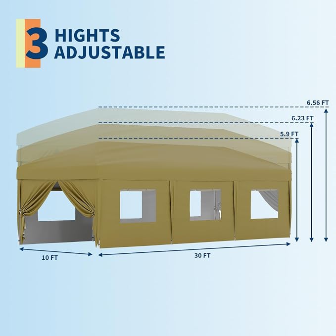 10x30 Pop Up Canopy with 8 SideWalls - Image 3