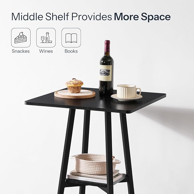 HOOBRO Bar Table, 2-Tier High Top Pub Table, Counter Height Table - Image 7