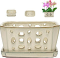 W&W Orchid Pot with Holes and Saucer by WWHomeDecor