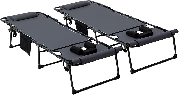 Outsunny 2 Piece Folding Chaise Lounge by Outsunny