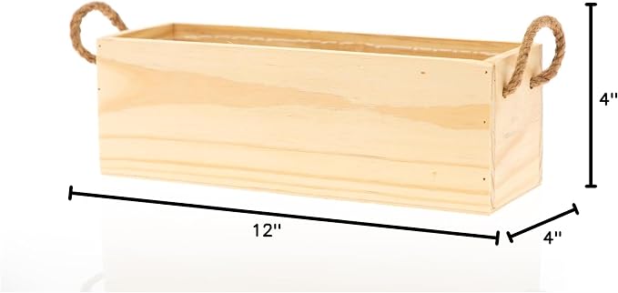 Wooden Planter Box with Handle, Rose Wood, Plastic Liner l Garden Decor l - Image 9