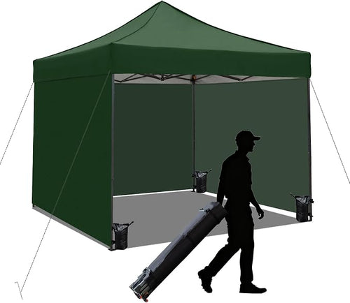 10x10 Pop up Canopy Tent with Sidewalls, Heavy Duty Waterproof Sun Shade Canopy by AERGERGER