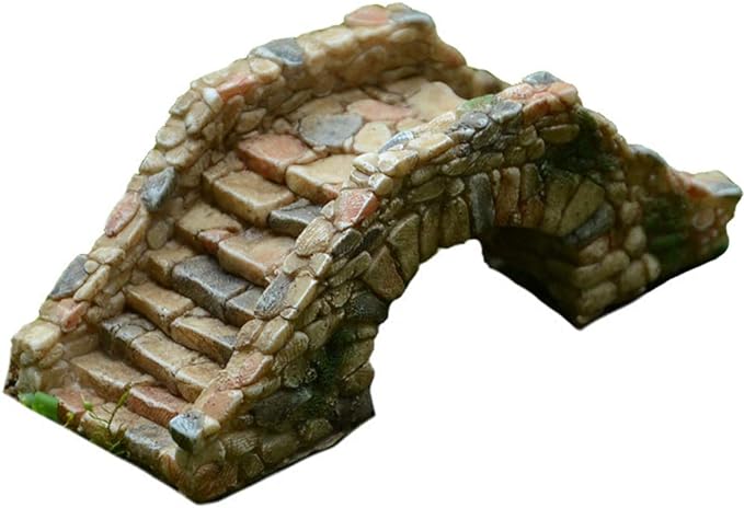 Garden Decoration Resin Craft Mini Bridge Outdoors Artificial Bridge Set Arch by MonLiya