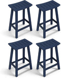 Outdoor Bar Stools Set of 4, 24 Inch All-Weather HDPE Counter Height Chairs by KULAMOONLIFEHOUSE