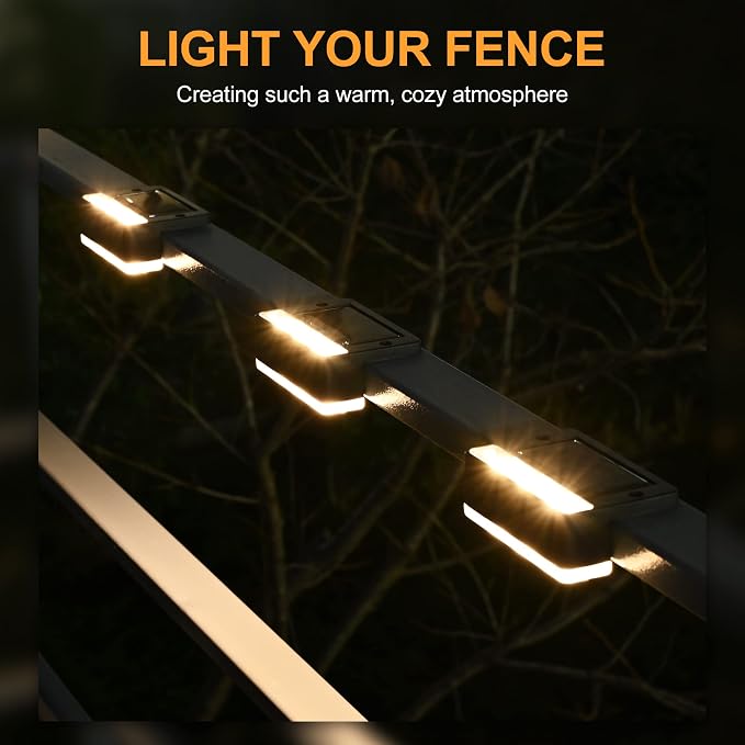 SOLPEX Solar Fence Lights, 6 LEDs Solar Lights Outdoor Waterproof Solar Powered - Image 2