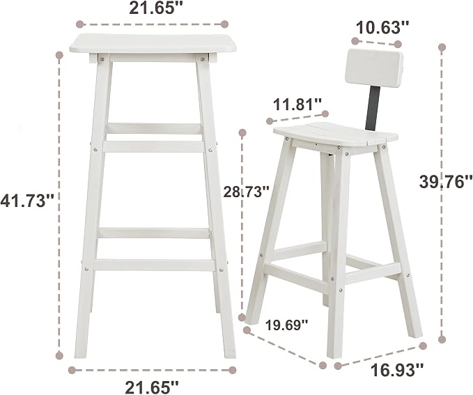 3-Piece Outdoor High Table Set, HDPE Weather Resistant - Image 3