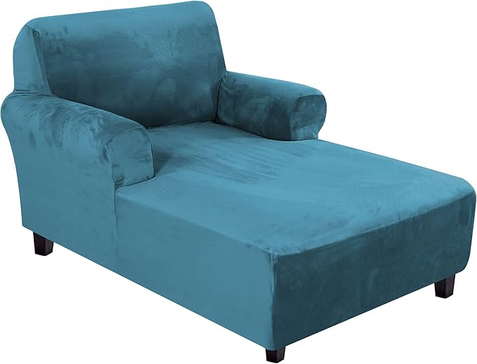 H.VERSAILTEX Velvet Chaise Lounge Cover High Stretch Chair Cover by HVERSAILTEX