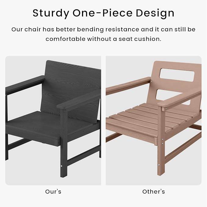 5-Piece Patio Conversation Sets, Weatherproof HDPE Sectional Furniture Set - Image 5
