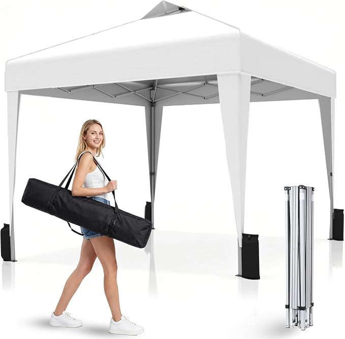 SANWAY 10x10 Pop up Canopy Tent, One-Button, Outdoor Instant Canopy Protable by SANWAY