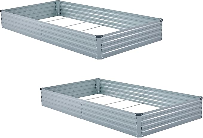 2 Pack 8x4x1FT Galvanized Raised Garden Bed Kit, Outdoor Metal Planter Box - Image 6