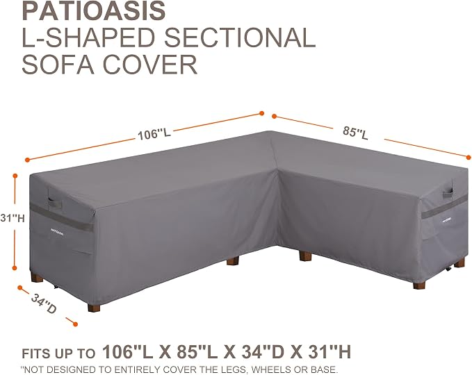Sectional Outdoor Furniture Cover Waterproof, Right Facing Patio Deck Lounge - Image 2