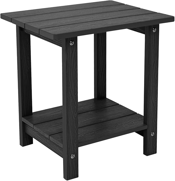 Melucivi Weather Resistant Outdoor Side Table, Double Small Adirondack Side by Meluvici