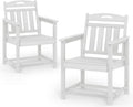 Patio Chairs Set of 2, HDPE Outdoor Dining Chairs by Suunyn