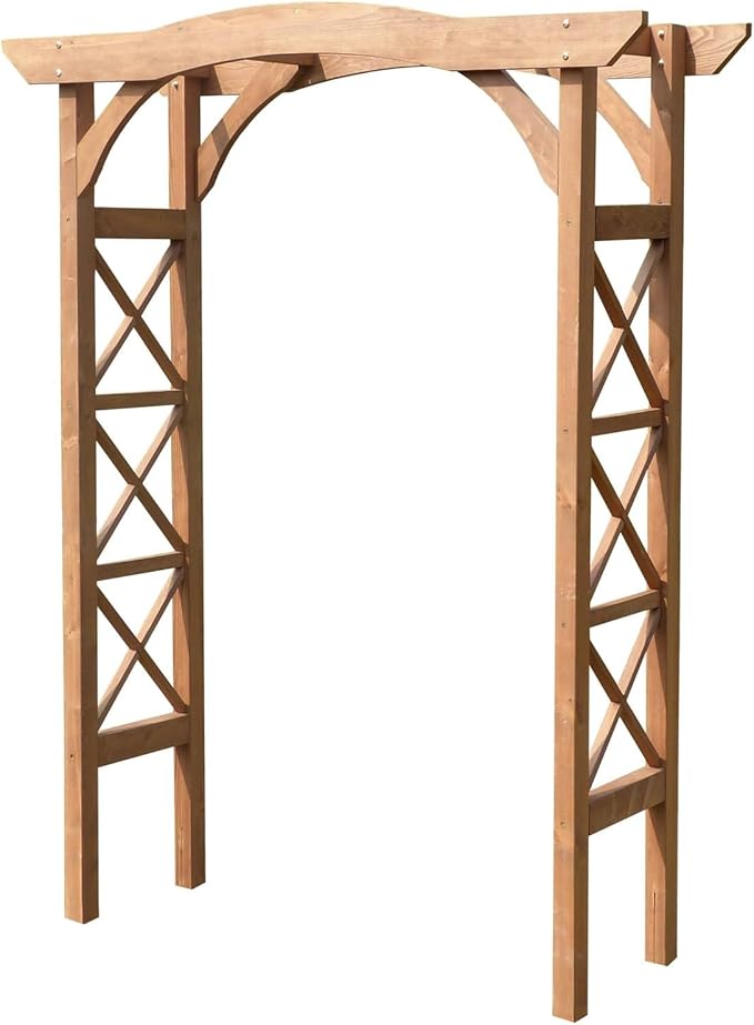 Maykoosh Asian Aesthetics Arbor, Rectangular Wooden Garden Arbor - Image 2