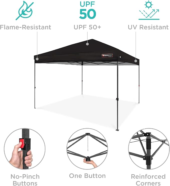 Best Choice Products 8x8ft Pop Up Canopy Tent, Outdoor Shade, 1 Person 1 Minute - Image 4