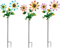3 Pack Frog＆Flowers Garden Stakes Decor, Metal Yard Art Decorative Garden Stakes by SATHGA